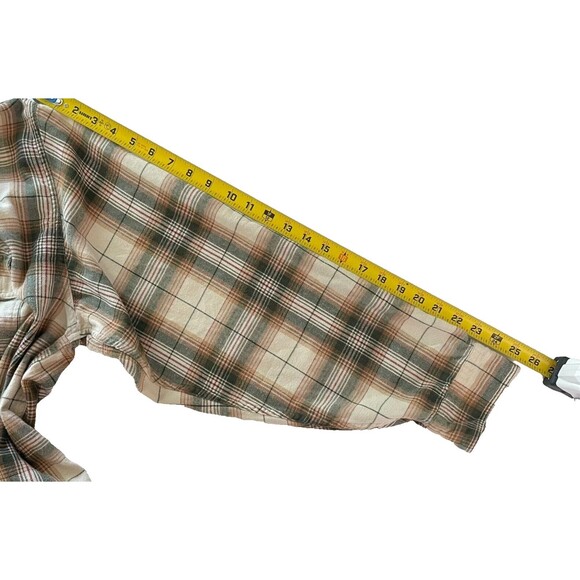 VTG 90s Eddie Bauer Double Pocket Plaid Flannel Button Shirt XL Tall Outdoors - Picture 9 of 12